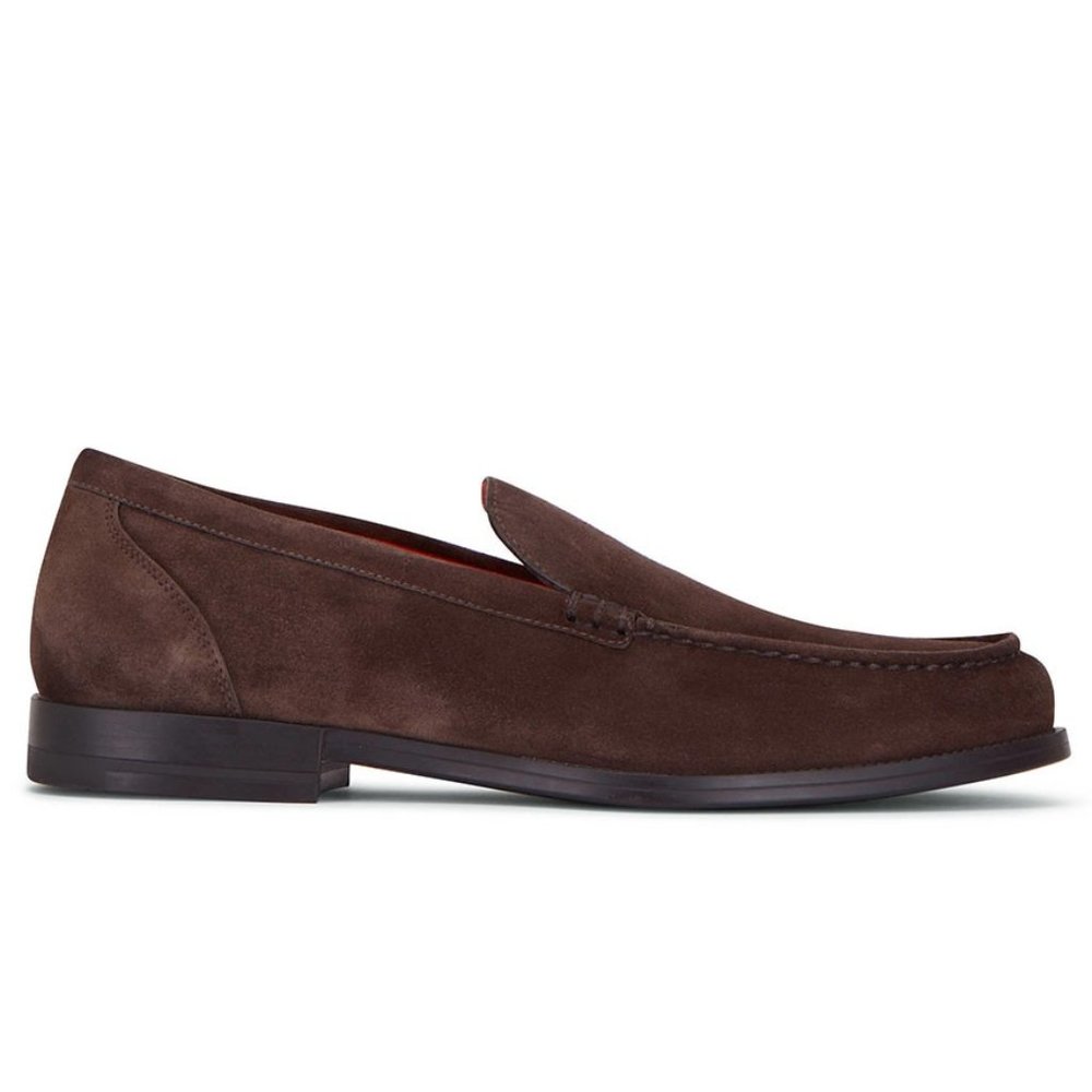 Santoni Faith Suede Loafers Dark Men's Shoes